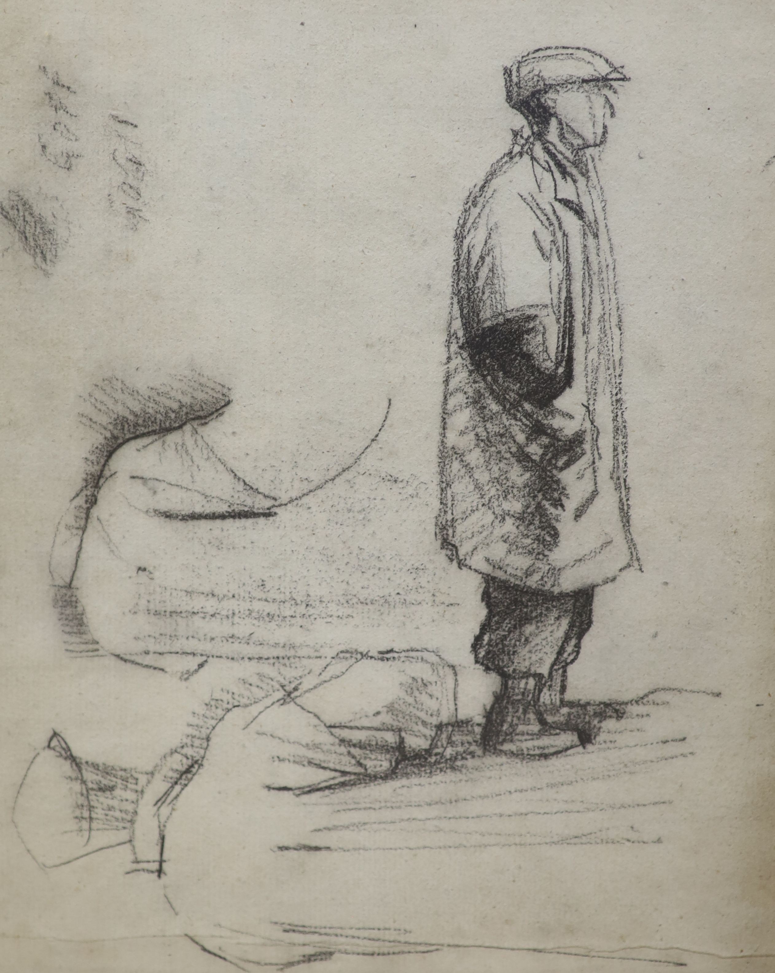 Stanley Simmonds (1917-2006), two drawings, Studies of workmen, 20 x 20cm and 31 x 24cm
